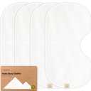 KeaBabies 4-Pack Baby Burp Cloths Baby Girl, Boy - Organic Cotton Burp Cloth, Extra Large, Absorbent, Soft Burping Cloths & Bibs Set for Babies, Newborn Burp Clothes, Thick Burp Rags (White)