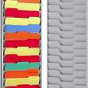 16-Slot Wall Mount File Organizer, Metal Document Rack, Durable & Versatile Hanging Wall Organizer for Office & Home - Graywhite