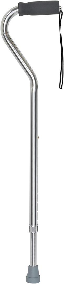 McKesson Offset Cane, Adjustable, Silver, Aluminum, 30 in to 39 in, 300 lbs Weight Capacity, 1 Count