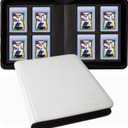 4-Pocket Card Binder for Semi-Rigid Card Holders - Holds 160 Trading Cards, Secure Storage for Sports Cards, TCG, MTG, and Gaming Cards in Semi Rigid Sleeves (3.3" x 4.9") (White)