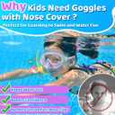 Vvinca Swim Goggles with Nose Cover, 2 Pack Wide View Diving Mask Anti-Fog UV No Leak Toddlers Swimming Goggles for Kids 3-15