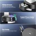 KDD Monitor Stand Riser with Drawer - Computer Monitor Stand for Desk with Storage /Phone Holder/Pen Tray - Desk TV Shelf, Laptop Printer, Organizer Stand for Home & Office