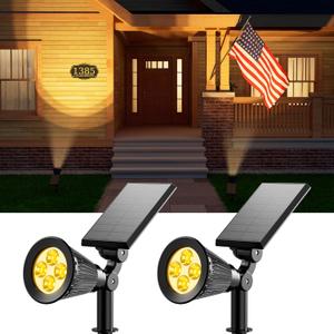 2 Pack Solar Spotlights Outdoor Waterproof for Christmas Hanging, Tree, Wreaths, Snowman, Elk, Adjustable Panel Solar Power Landscape Uplights for Outside Garden, Backyard, Patio, Sidewalk,Warm White