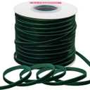 Dk Green Velvet Ribbon Single Sided,1/4 Inch X 50Yards Spool