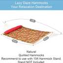 Lazy Daze Hammocks 12FT Quilted Fabric Hammock with Soft Pillow, Double 2 Person Tree Hammock with Spreader Bar for Outside Patio Poolside Backyard Beach, 450 lbs Capacity, Red Leaf, Floral Red