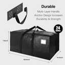 VELVETSURE Heavy Duty Extra Large Moving Bags W/Backpack Straps - Strong Handles & Zippers, Storage Totes For Space Saving, Fold Flat, Alternative to Moving Box and Storage Bin (Set of 6, Black)