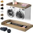 Nedura Washer Dryer Countertop w/Anti-Vibration Pads & Curved Edge Rails, Premium Bamboo Laundry Countertop, Washer Dryer Topper, Laundry Room Organization, Laundry Room Accessory - Driftwood