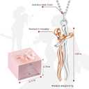 Gifts for Him Her Boyfriend Girlfriend, Preserved Faux Roses with Couple Hug Necklace, Wedding Anniversary Birthday Gift for Women, Romantic Valentine's Day Christmas Gifts to Mother Couples Wife (Pink box + Rose gold necklace)