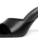 Mostrin Kitten Heels for Women Round Toe Heels With Bow Vintage Mules Sexy Slip on Stiletto Backless Sandals for Party Daily 6