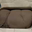 Outdoor Bench Cushion, Tufted 44x22x4 Inch Loveseat Pad for Patio Furniture Wicker Chair Garden Swing Porch Sofa, Indoor Outside Use, Fade-Resistant & Waterproof, Brown