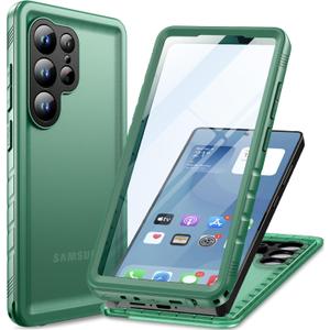 Cozycase for Samsung Galaxy S25 Ultra Waterproof Case - 360 Heavy Duty Full Body Protection/Shockproof/Dustproof/Double/Front and Back/IP68/S 25 Ultra Protective Case with Screen/Camera Protector Slim (Green)
