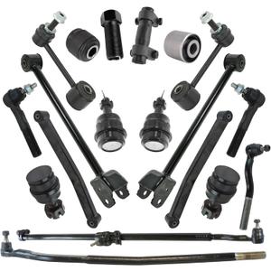 TRQ Front Steering & Suspension 18 Piece Kit with Control Arms Ball Joints Tie Rods Drag Link Compatible with 2007-2017 Jeep Wrangler JK 4 Wheel Drive
