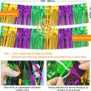 3 x 2 Pack 10 Feet Green Gold Purple Foil Fringe Garland Metallic Tinsel Streamers Banner Fringe Backdrop Banner for Parade Floats Mardi Gras Birthday Party Homecoming Decoration (Green Gold Purple)