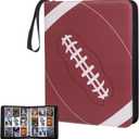 Card Binder 9 Pocket - Football Trading Card Binder Fits 990 Cards With 55 Removable Sleeves, Double Sided Pocket Zipper Card Binder for MTC, TCG, Game Cards, Sports Cards