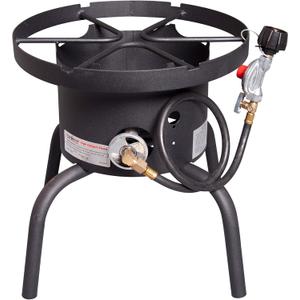 Camp Chef SHP-RL High Pressure Single Burner Cooker with Detachable legs and Round top, Black