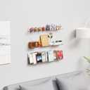 Yieach 6 Pack Acrylic Shelves for Wall Storage- No Drilling Adhesive Shelves - Clear Stick On Bathroom Wall Shelf Organizers,Plastic Floating Shelves for Perfume,Funko,Lego,Skincare,Bookshelf for Kids