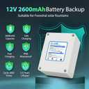 Battery Backup for Solar Fountain Water Pump Backup Battery 2600mah, DC5521 Compatible with FEOXSHAL Solar Fountain Only
