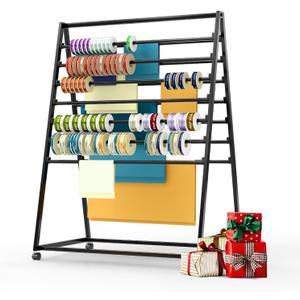 15 Tier Ribbon Organizer, 31.4in Double-Sided Metal Scarf Display Rack