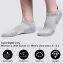 Cotton Cushioned Low Cut Running Socks for Men & Women, Ankle Socks Light Grey 6 Pairs Arch Support Breathable (Light Grey, M(6.5-9)