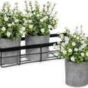 DILATATA Baby's Breath Artificial Flowers Table Centerpiece Decoration Potted Artificial Babys Breath Small Fake Plants for Shelf Desk Home Decor Fake White Babys Breath Flower with Vase