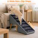 Wooden Dog Stairs for Bed - 2-in-1 Converts to Ramp & Nightstand
