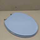 Blue Elongated Toilet Seat Natural Wood Toilet Seat with Zinc Alloy Hinges, Easy to Install also Easy to Clean, Scratch Resistant Toilet Seat by Angol Shiold (Elongated, Blue)