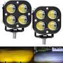 Motorcycle LED Spotlight Yellow/White Hi-Low Combo Beam LED Offroad Driving Fog Lights, 2Pcs 2.4Inch Mini Pod Lights Work Auxiliary Lights for Motorcycle Trucks, Vehicles, ATVs, UTVs, Tractors
