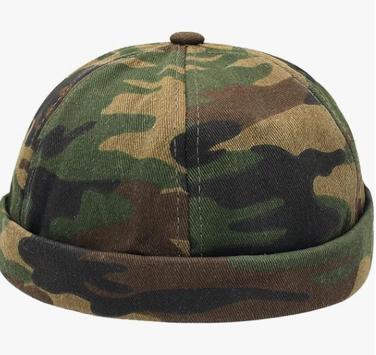 Brimless Docker Cap for Men Sailor Cap Skullcap Beanie Hat, Camouflage