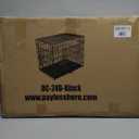 FDW Dog Crate for Small Dogs 24 Inch Folding Metal Wire Pet Cage Double Door W/Divider Panel Indoor Outdoor Kennel Leak-Proof Plastic Tray, Black