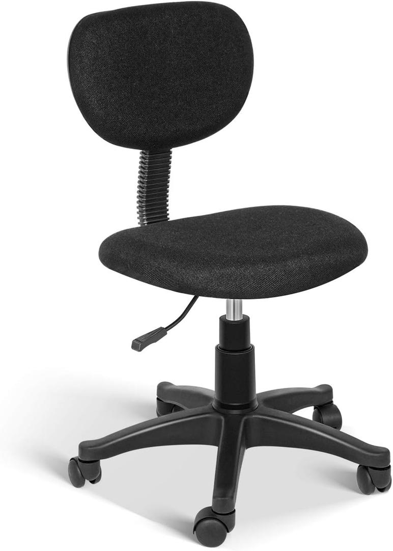YSSOA Office Ergonomic Mesh Computer Chair with Wheels & Arms, Black, Lumbar Support