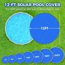 Solar Pool Cover 12 Ft Diameter Round Solar Blanket for Above Ground Inground Pools, Hot Tub SPA Bubble Wrap Pool Protector, 12 Mil Circle Thermal Covers Floating Blanket Mat for Swimming Pools