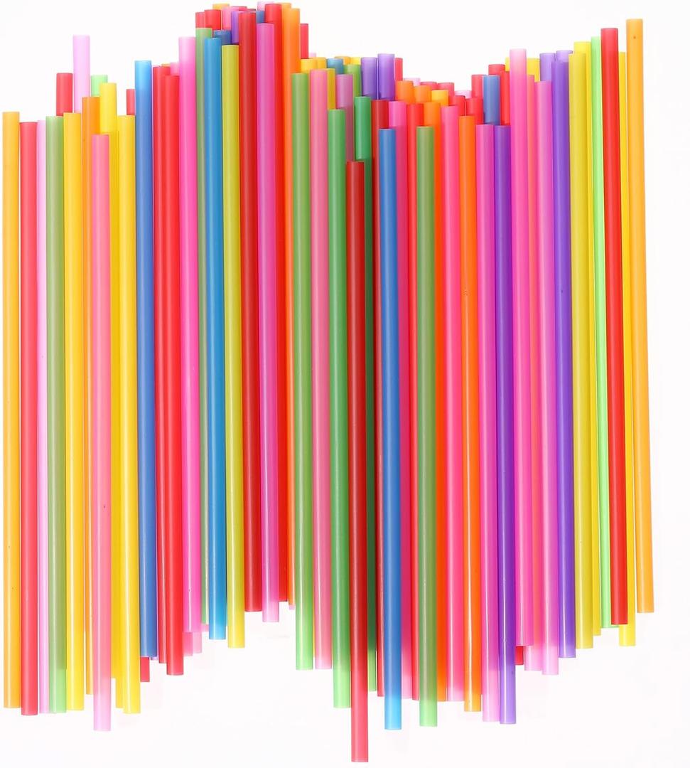 200-500 Pcs Colorful Disposable Drinking Plastic Straws.(7.87 inch Length, 0.236 inch Diameter,)-7Colors  (500)