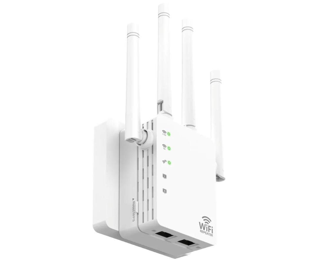 WiFi Extender Supports 105 Devices, 1.2Gbps Home Signal Booster,Dual Band 5GHz/2.4GHz, Covers Up to 12880 Sq.ft, EasyMesh Compatible, with 1 Ethernet Port