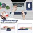 MOSISO Wrist Rest Support for Mouse Pad&Keyboard Set, Rectangular Ergonomic Mousepad Non-Slip Base Home/Office Pain Relief&Easy Typing Pad with Neoprene Cloth&Raised Silicone Lining, Navy Blue