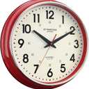 Wall Clock Metal 12.4" Countryside Style Wall Clocks Retro Vintage Classical Silent Non Ticking Easy to Read for Living Room/Kitchen/Bedroom/Office/Bar(12.4" Red)