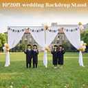 Novabright 10x20ft Backdrop Stand Heavy Duty Pipe and Drape Backdrop Stand for Wedding and Ceremonies, Adjustable Pipe Kit Curtain Frame for Wedding Party Celebration Photography Stage(Gold)