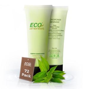 ECO amenities Travel Size Conditioner - 72 Pack, 1 oz Small Tubes, Green Tea Scent, Bulk Toiletries, Individually Packaged Hair Care Samples, Mini Conditioner Bottles for Guests of Airbnbs and Hotels (1 Fl Oz (Pack of 72))