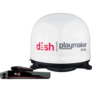 Winegard PL8000R Dish Playmaker - Dual Automatic Satellite Antenna with Wally HD Receiver for PL-70LR- Dual TV Support - Portable - RV, Camping, Tailgating, Outdoor, TV Connectivity - Rugged Outdoor (White)