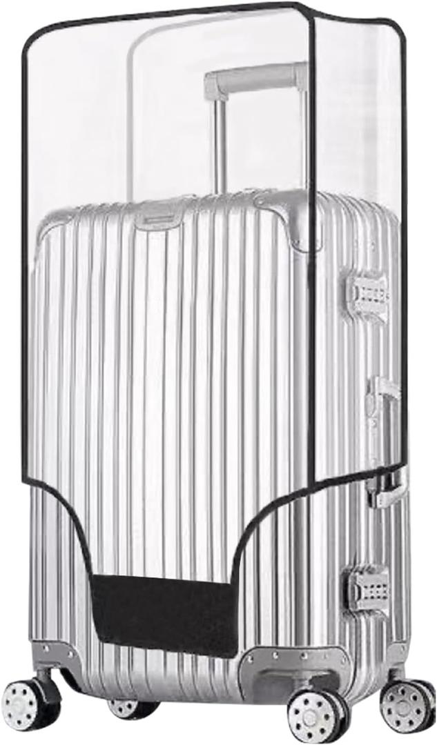 Tangaburu Clear Suitcase Cover - 20 24 26 28 30 Inch Waterproof PVC Suitcase Cover - Transparent Travel Suitcase Wrap - Protective Cover Case for Wheeled Luggage (26-Inch)