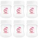 Nenesupply 4.7oz 6pc Wide Neck Breast Pump Bottles Use on Pumping with Spectra S1 S2 Synergy Gold Pumps Breastmilk Storage and Collection Replace Spectra Bottles for Pumping Wide Mouth (1 Count (Pack of 6))