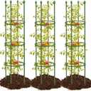 joyhalo 3 Pack Tomato Cages for Garden, Up to 59 Inch Heavy-Duty Tomato Trellis, Height Adjustable Garden Trellis for Climbing Plants Outdoor Vegetables Flowers Cucumber Peony (Light Green)