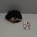 Aisaide Black Short Afro Headband Wigs for Women Synthetic Afro Kinky Curly Headband Wig with Bangs for Black Women Natural Afro Puff with Bangs Turban Wrap-Wig (4 Inch, Figured Cloth/Black#)