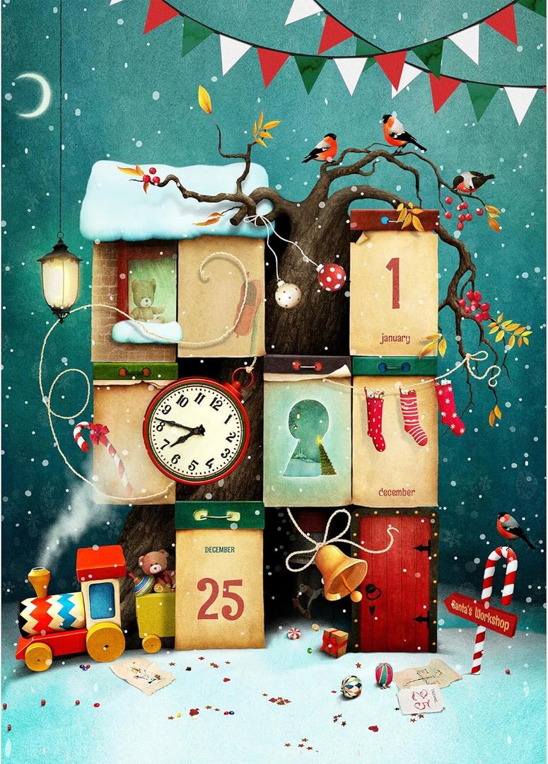 MISITU Jigsaw Puzzles 1000 Pieces for Adults Challenging Difficult Puzzles Christmas Birthday Gift Game Toys Christmas Coming 19.69 x 27.56 Inches