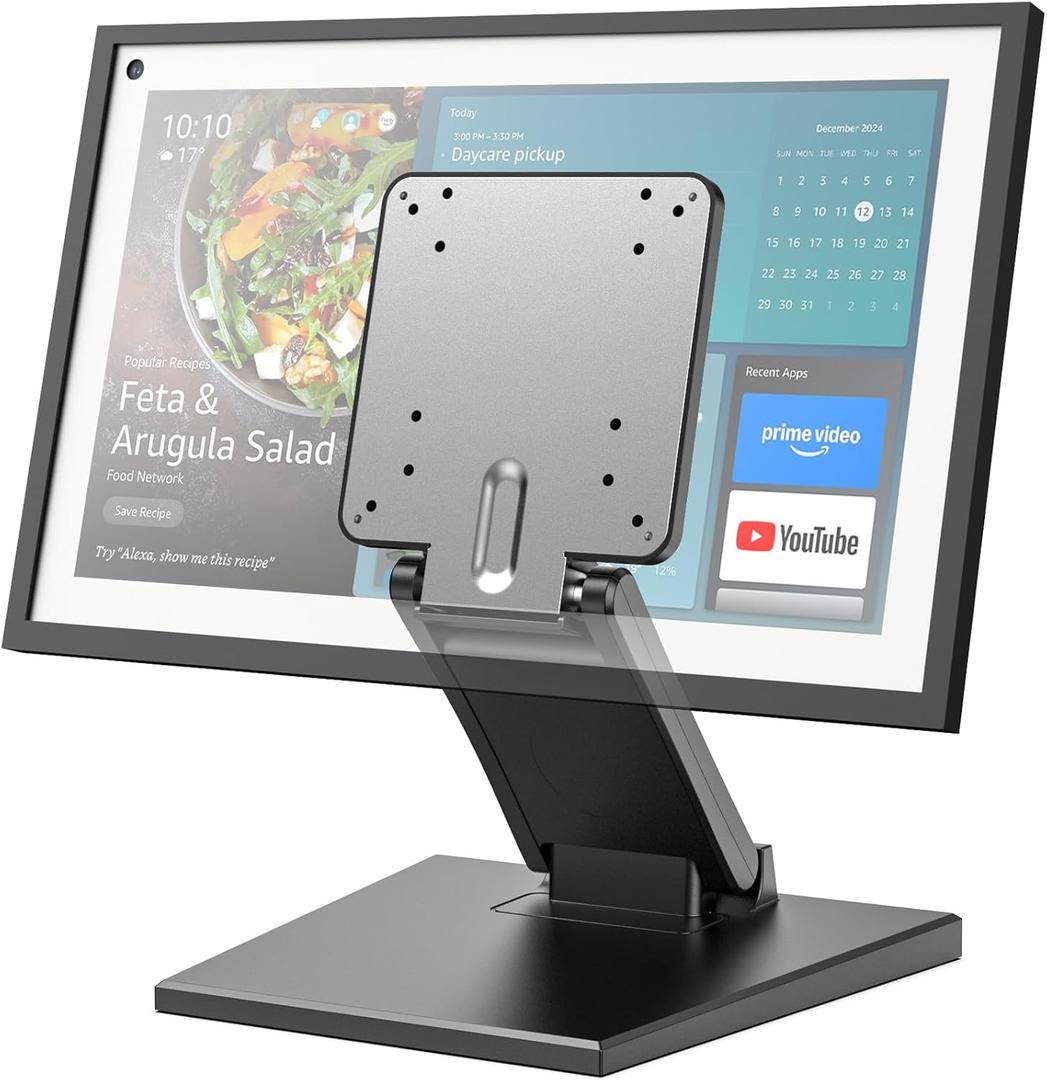 VESA Mount Stand for Amazon Alexa Echo Show 21 (1st, 2nd Gen), Adjustable Foldable Single Monitor Mount