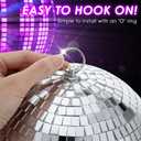 2 Pack 7.87 Inch Silver Mirror Disco Ball - Reflective Hanging Party Decoration with Secure String for Home Bands Weddings Birthdays New Year & Party Favors