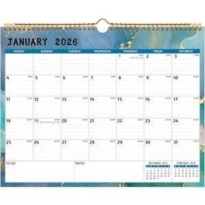 Wall Calendar 2026-2027  2 Year Calendar 2026-2027, Jan 2026  Dec 2027, 14.57 x 11.42 In, 2026 Calendar 24 Months, Monthly Calendar 2026, with Ruled Blocks, Thick Paper, Holidays, To-do List  Notes