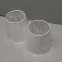 Set of 2 White Linen Chandelier Lamp Shades, Designed for Candelabra Bulbs with Easy Clip-On Fitter 6" Diameter