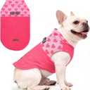 EXPAWLORER Fleece Dog Sweater - Valentine's Day Romantic Heart Dog Jacket, Winter Coat Vest with 2 D-Rings for Leash, Warm Pet Cold Weather Clothes Sweatshirt Outfits for Puppy Boys or Girls Pink M