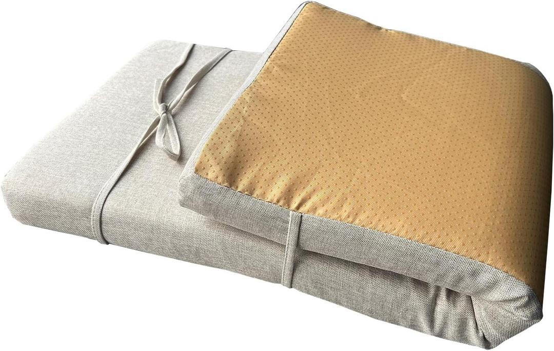 36 x 12 Inches Piano Bench Cushions for Indoor Furniture with Ties Non Slip Kitchen Dining Room Bench seat Cushion for Show Storage, Window, Settee, Ottoman pad, Beige