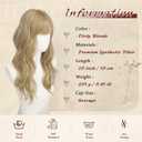 Haloo Blonde Wigs with Bangs - 20 Inch Long Soft Wavy Natural Looking Synthetic Heat Resistant Hair Wig for Women Daily Party, Dirty Blonde
